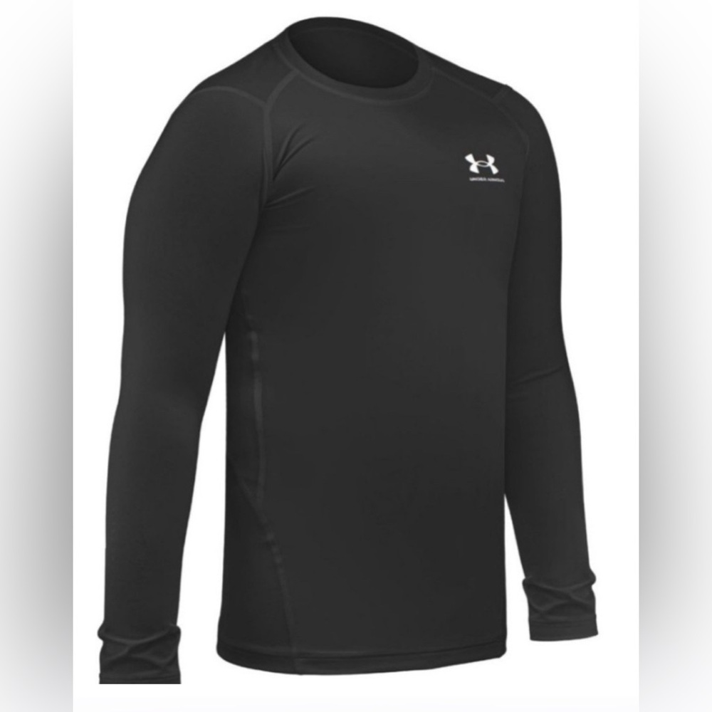 Under Armour HeatGear Long Sleeve Black Shirt Moisture Wicking Size YS NWT